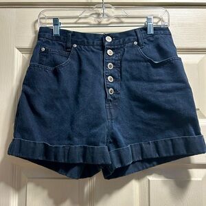 L.A. Blues Women's Black Denim Button-Up Shorts Size 12